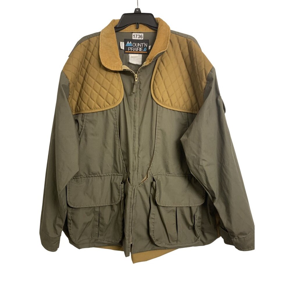 Vintage Mountn‎ Prairie XL Game Bird Hunting Jacket Tan/Green Waterproof